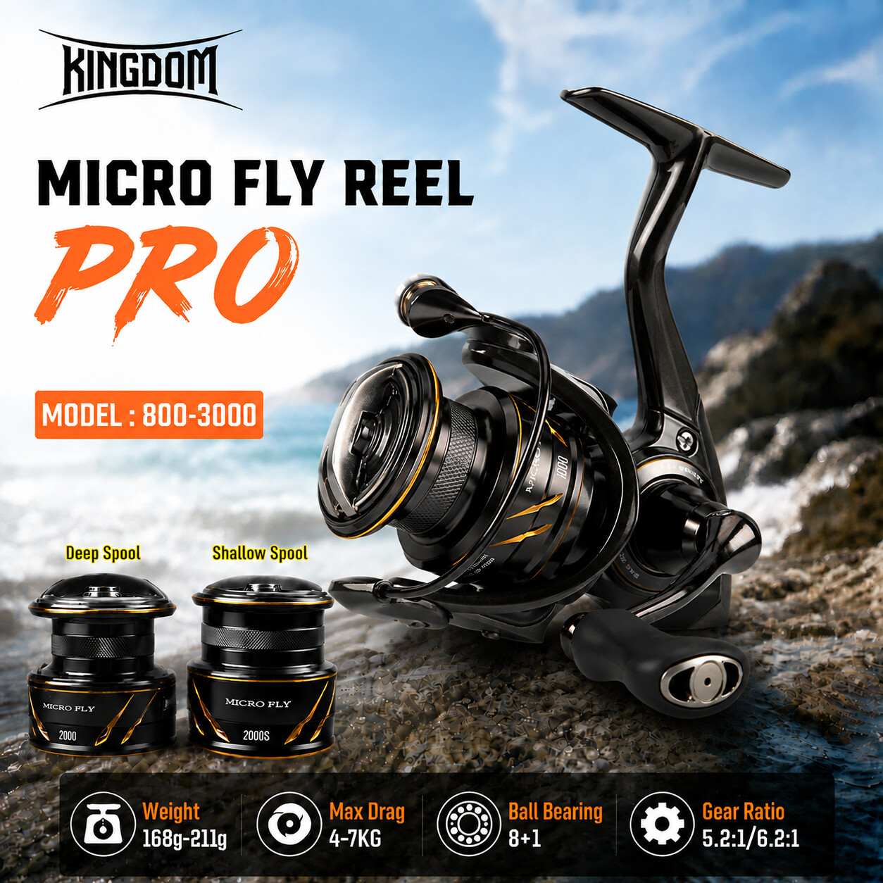 Abu Garcia Reel Revo - Mulinello da Pesca Spinning Kingdom Micro