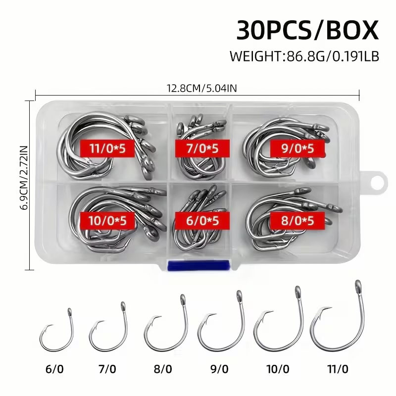 30 pz/scatola Ami Da Pesca In  - Fishing Hook Circle recensione e prezzo