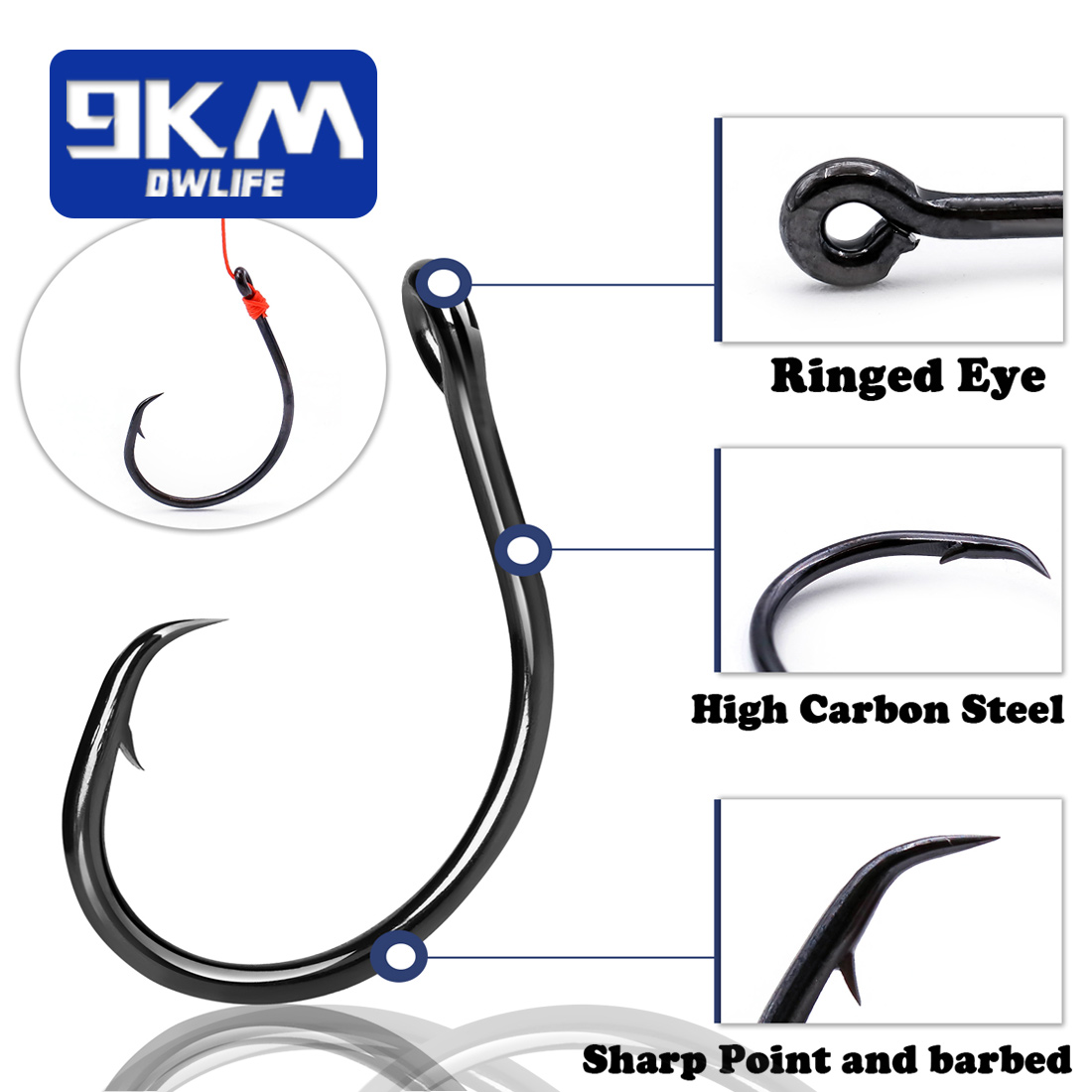 9KM 25-50 Pezzi Ami da Pesca a - Fishing Hook Circle recensione e prezzo