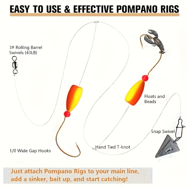 3 pezzi Pompano Rigs Impianti  - Fishing Hook Circle recensione e prezzo