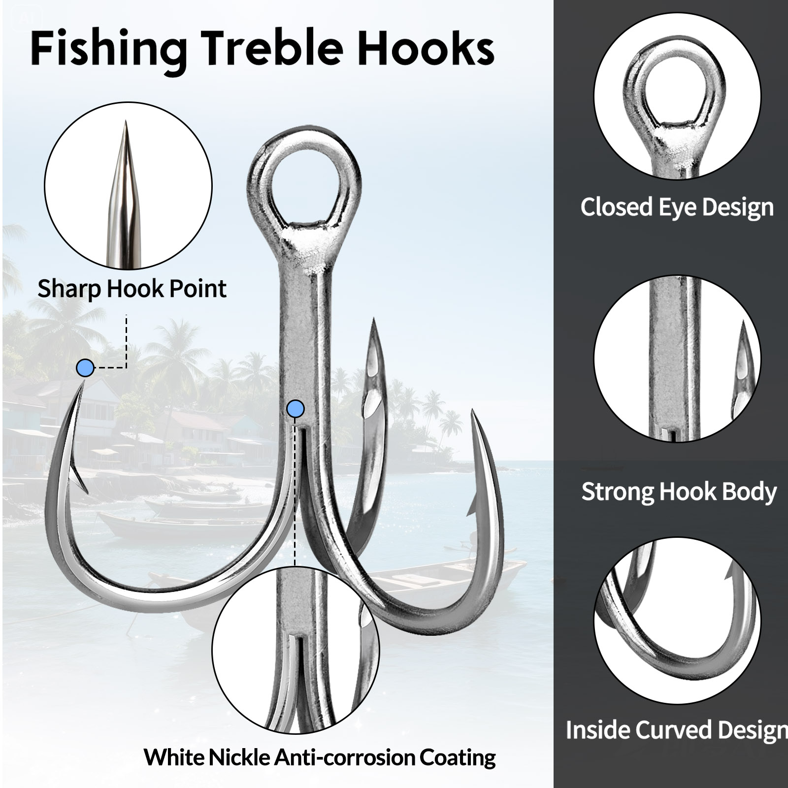 Ami da pesca tripli 9KM per ac - Fishing Hook Offset recensione e prezzo