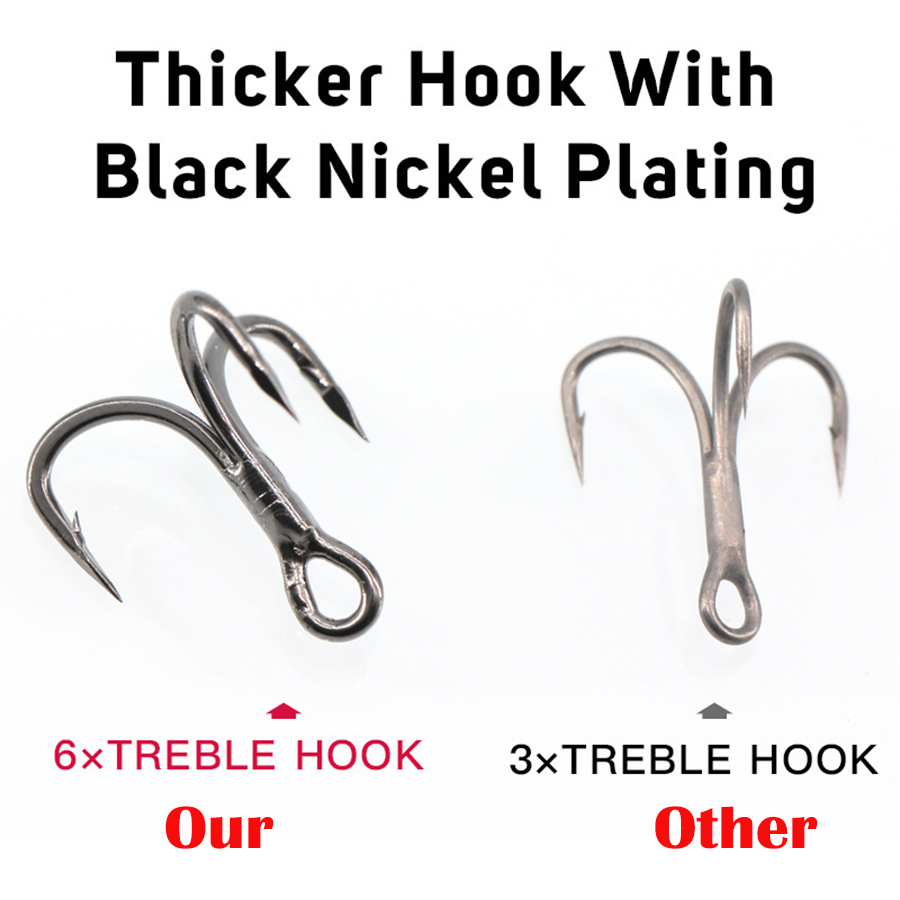 6X Ami da pesca tripli neri 10 - Fishing Hook Offset recensione e prezzo